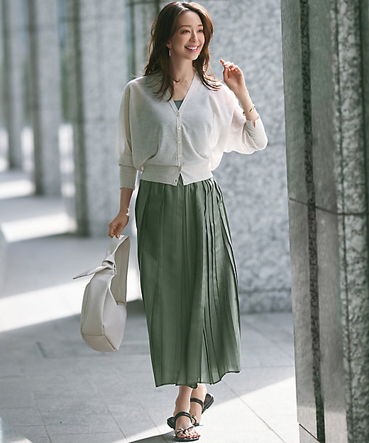 洗える】シアーコンビ プリーツ スカート（SKWOGM0318