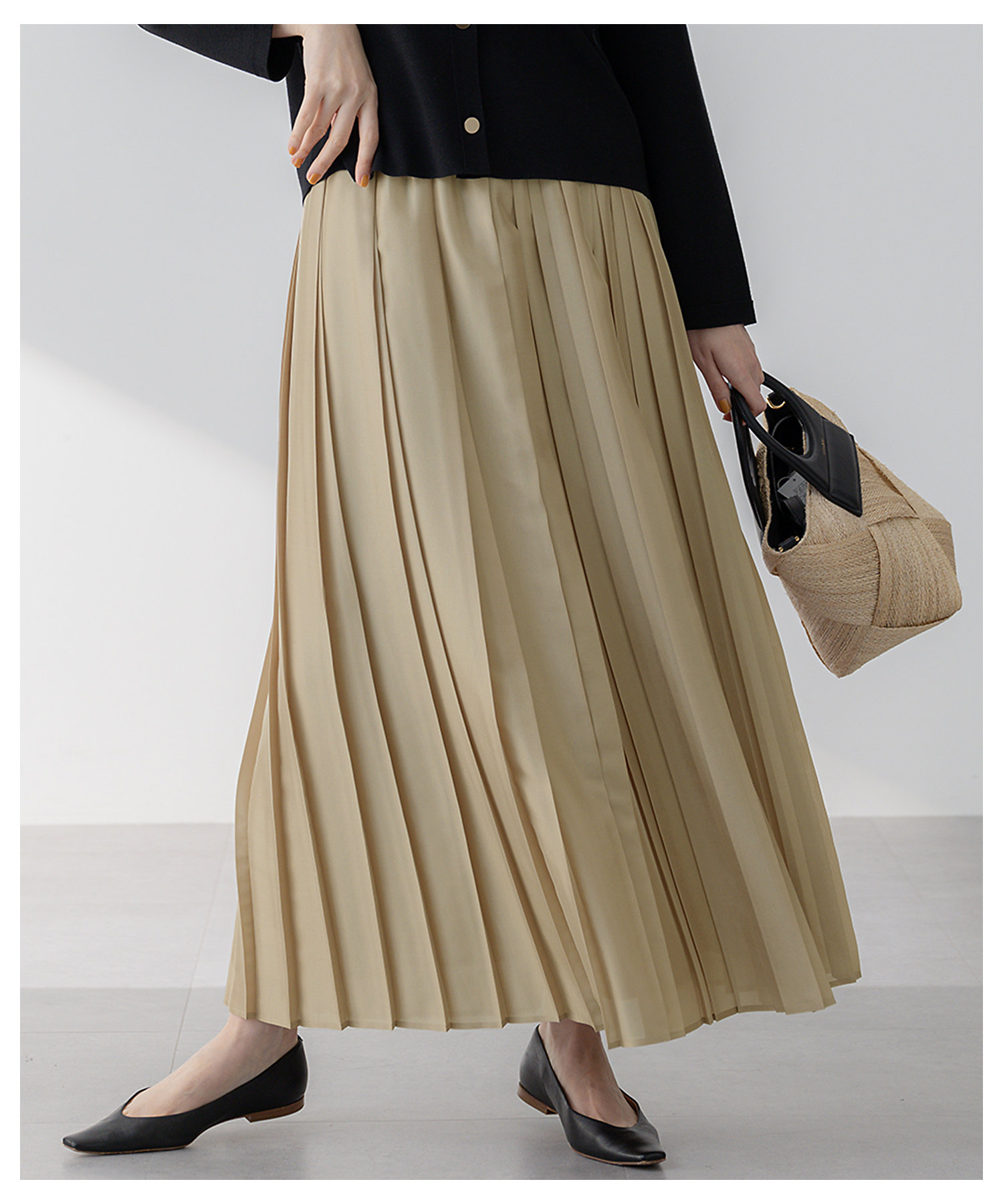 洗える】シアーコンビ プリーツ スカート（SKWOGM0318