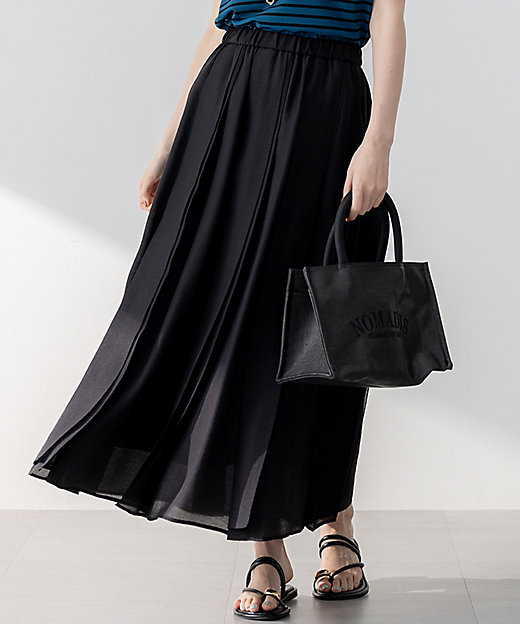 洗える】ソフトオーガンジー タック スカート（SKWOGM0412