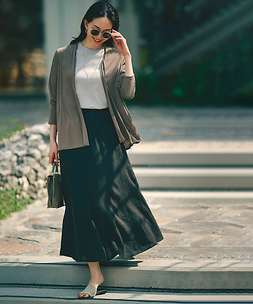 洗える】LIBECOリネン フレアスカート（SKWSCM0610