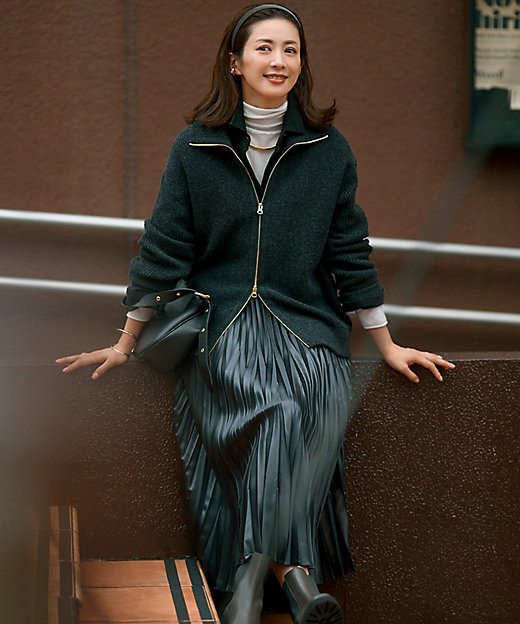 洗える】レザーライクプリーツ スカート（SKWSCW0306） | 23