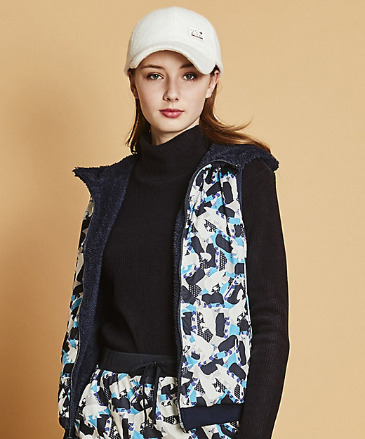 WOMEN】【リバーシブル】【洗える】ボアフリース ベスト