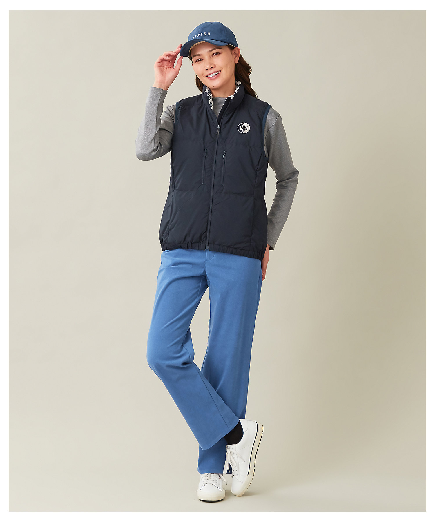 WOMEN】【撥水・ストレッチ】リバーシブル ダウンベスト