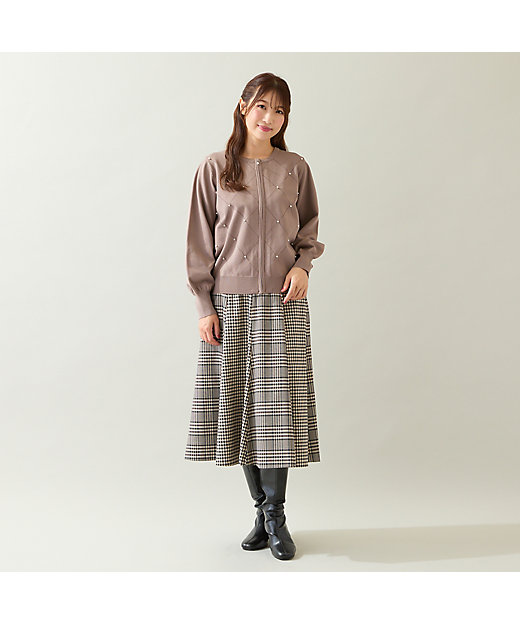 MIXチェックフレアスカート（51046502） | Rose Tiara