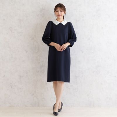 コード刺繍襟ワンピース（51011501） | Rose Tiara (Women