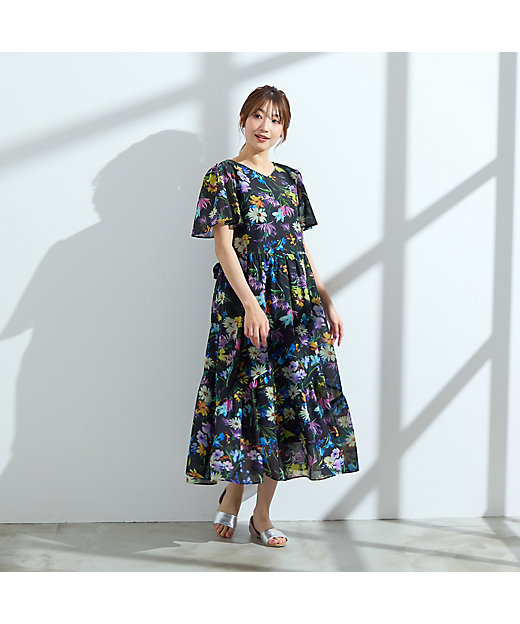 手洗い可】水彩フラワーワンピース（51014504） | Rose Tiara