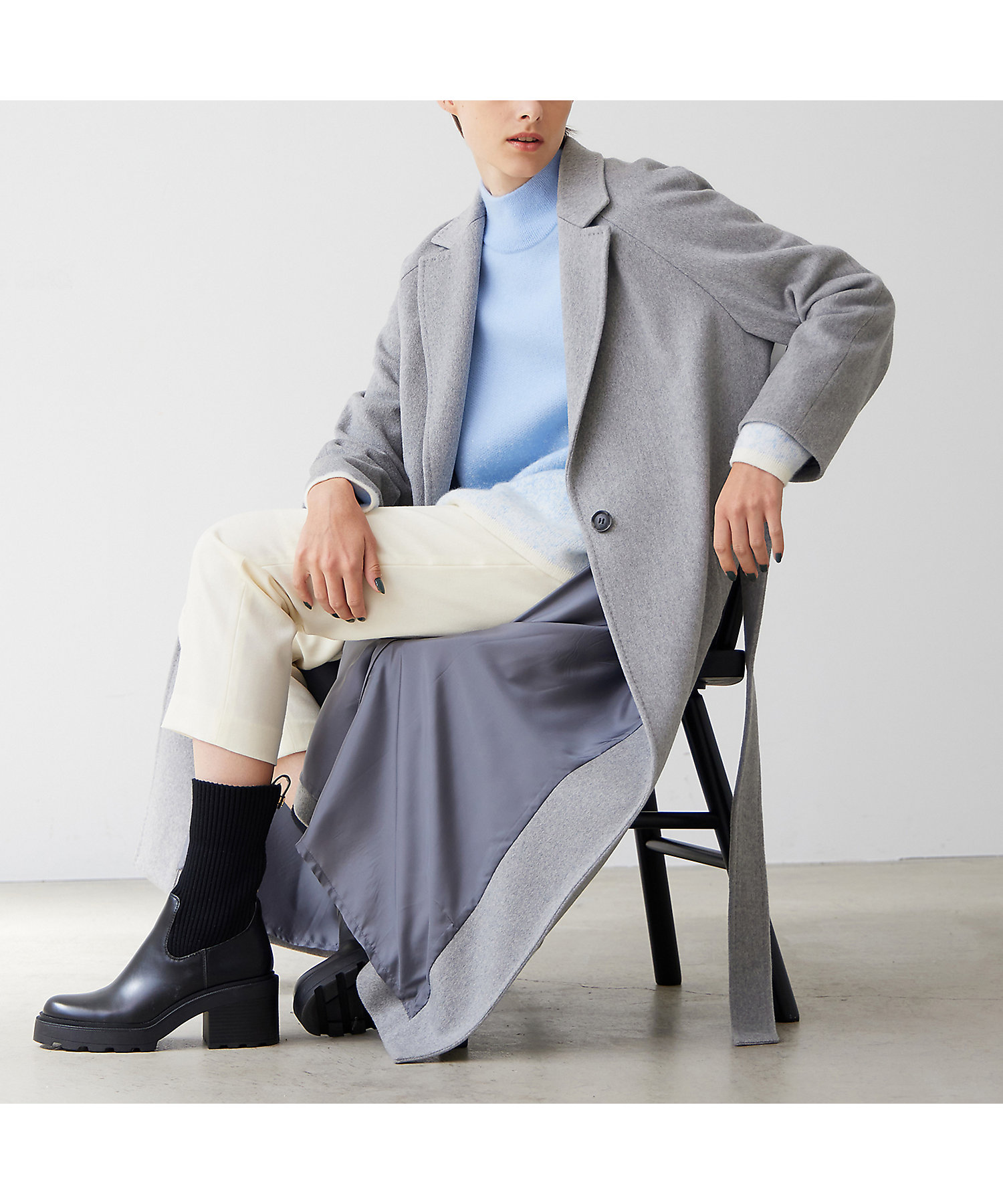 R－ISM名品アイテム】カシミヤ100％ロングコート