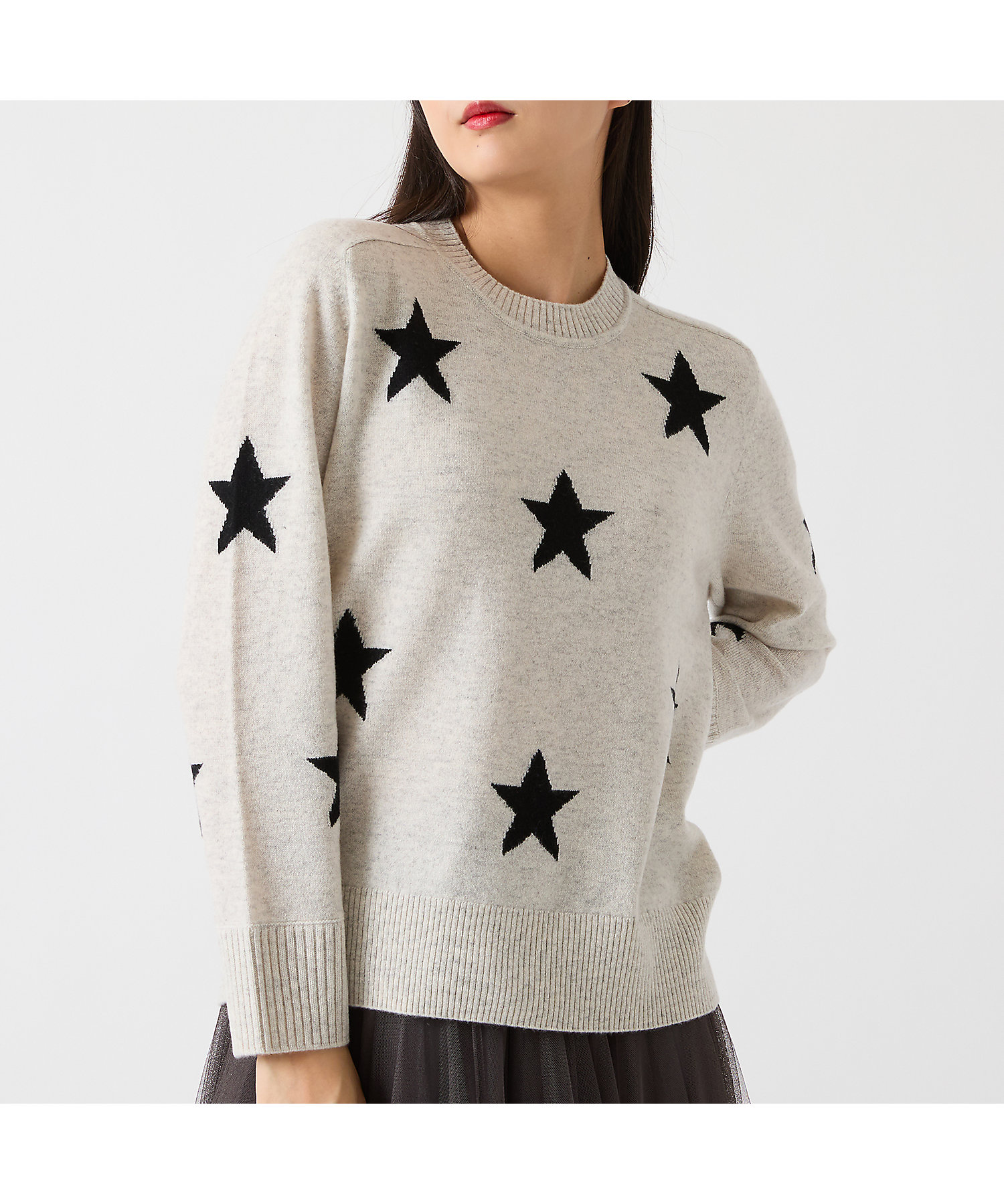 カシミヤ100％】スターインターシャニット（81136507） | R