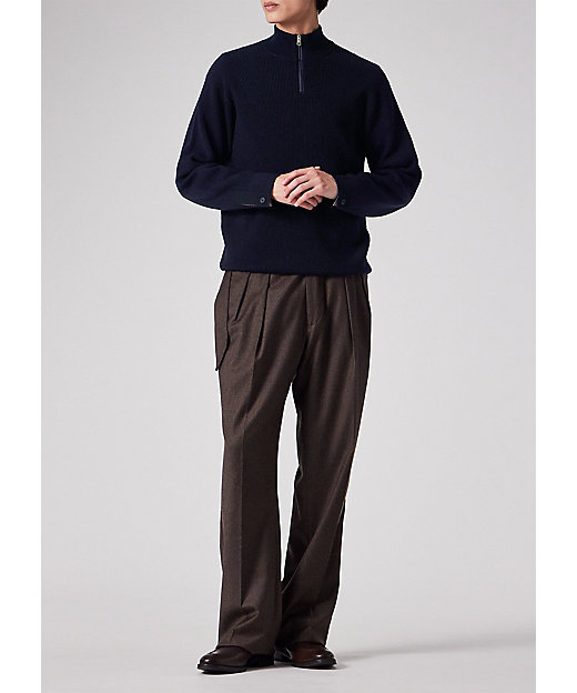 シグネチャーストライプテープ ハーフジップニット