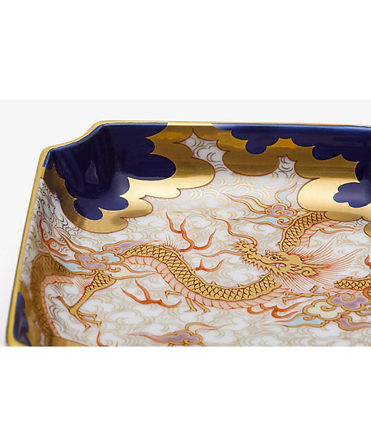 染錦金彩雲龍 角4号飾皿 | 深川製磁/フカガワセイジ | 三越伊勢丹