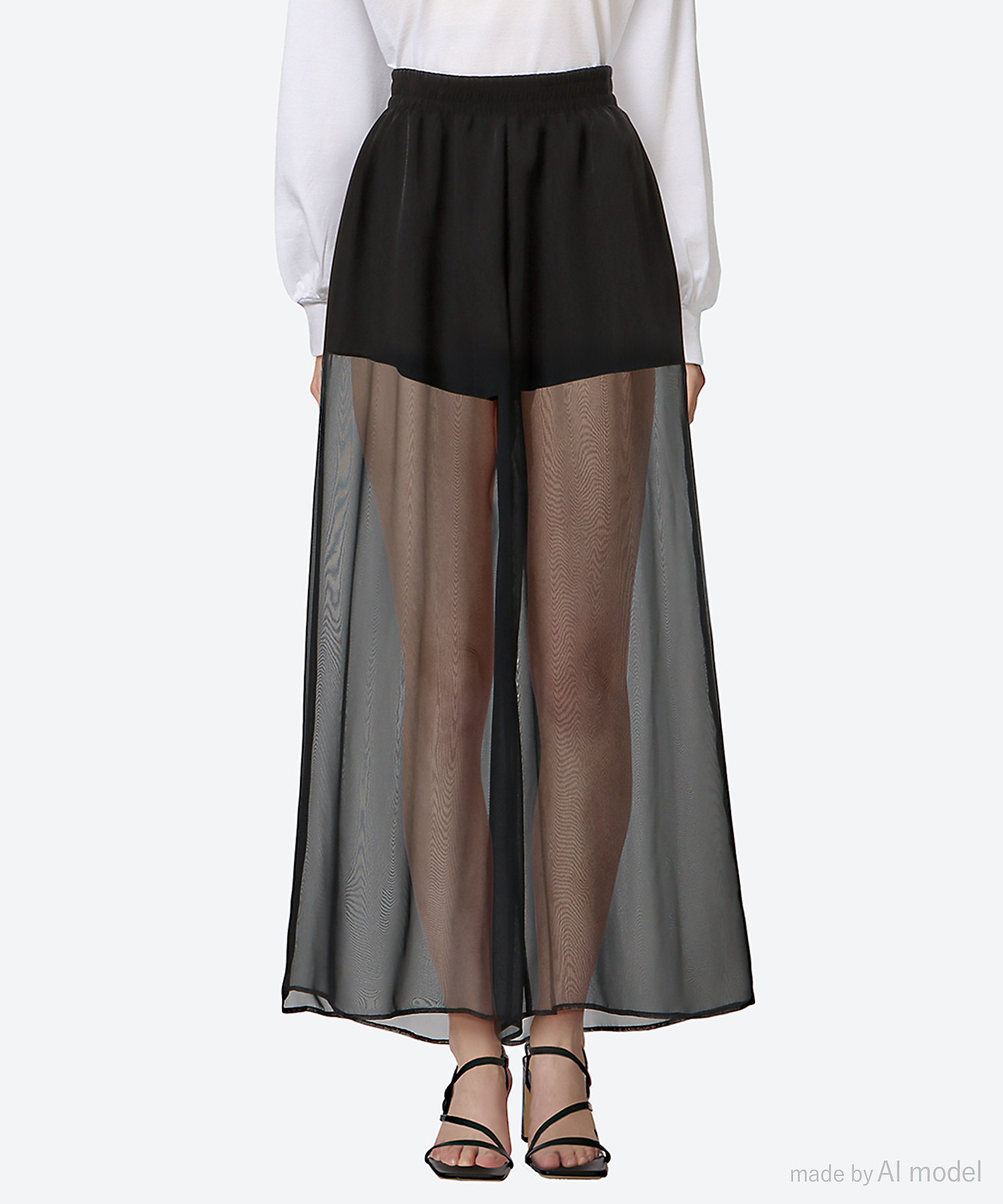 TAFFETA×CHIFFON PANTS 25SS／13343