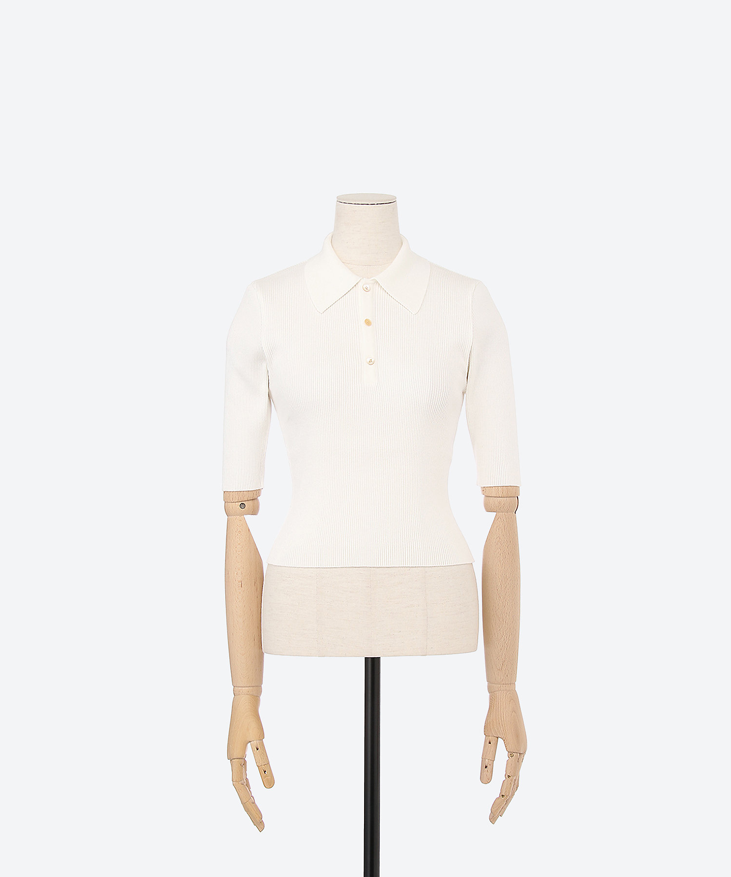 GIZA HIGH GAUGE RIB KNIT POLO | AURALEE