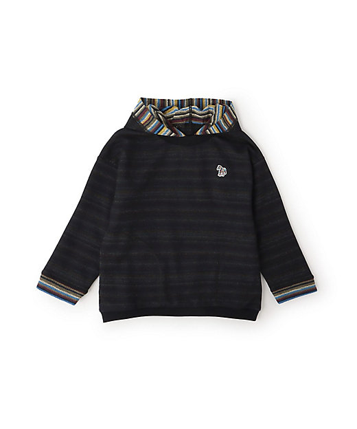 裏ボーダーフード付き裏毛トレーナー 3553215 | Paul Smith