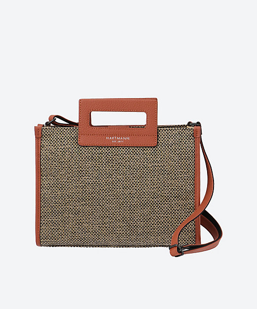 TWEED PEBBLE TOP HANDLE CROSS BODY M