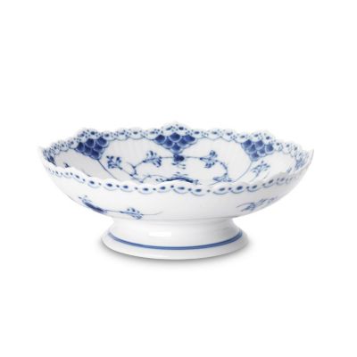 ブルーフルーテッド ハーフレース ケーキディッシュ足つき | ROYAL