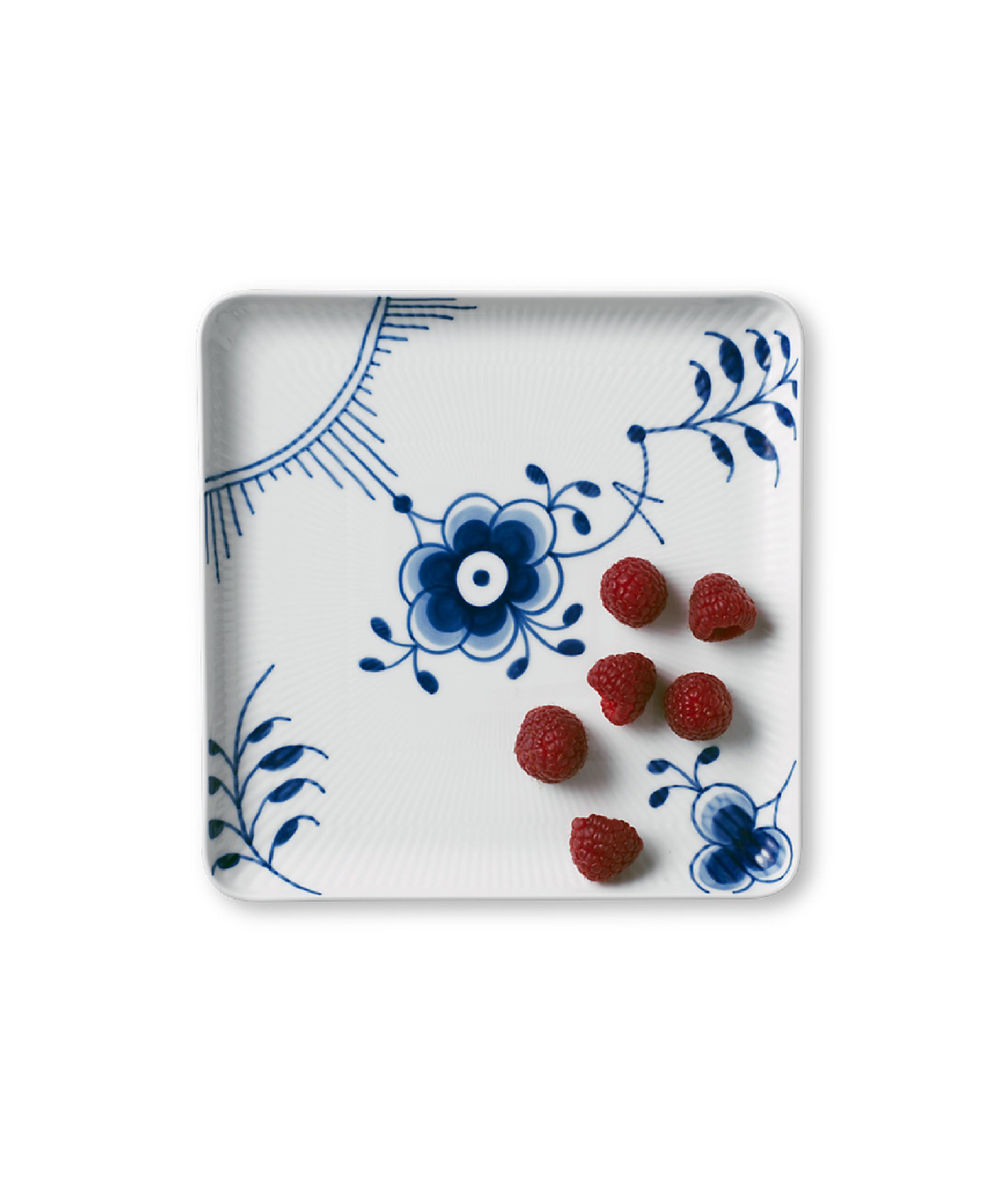 ブルーフルーテッド メガ スクエアディッシュ20cm | ROYAL