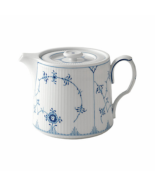 ブルーフルーテッド プレイン ティーポット600ml | ROYAL