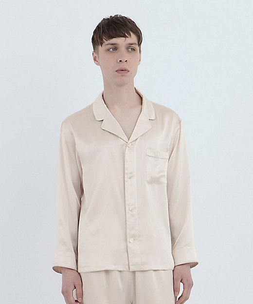 トップス】シルクパジャマ ジェンダーレス パールホワイト | Foo Tokyo