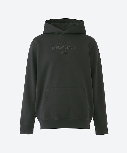 ブラックフロントロゴプルフーディー M6969 ．000