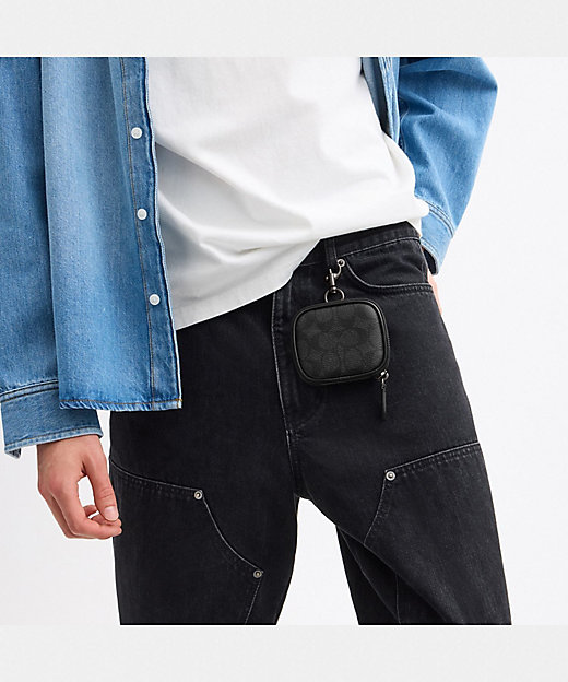 クリップ オン ポーチ・シグネチャー キャンバス | COACH/コーチ