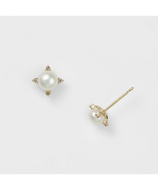 K10淡水パール／ダイヤモンドピアス | agete/アガット | 三越伊勢丹