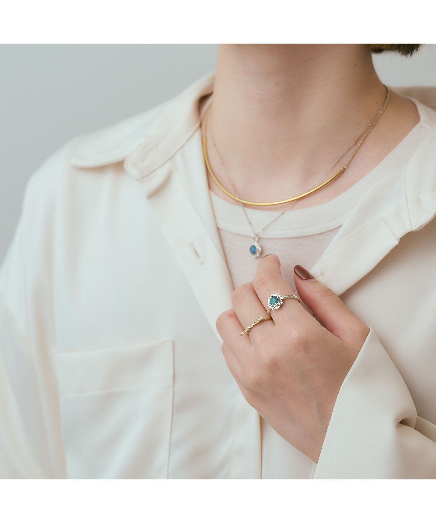 シルバーモザイクオパール／クオーツリング | agete/アガット | 三越