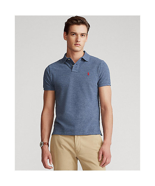 カスタムスリムフィットメッシュポロシャツ