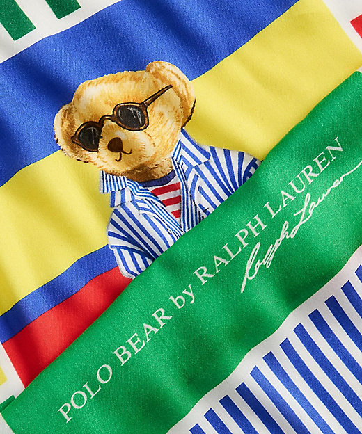 Polo ベア ストライプド スクエア スカーフ