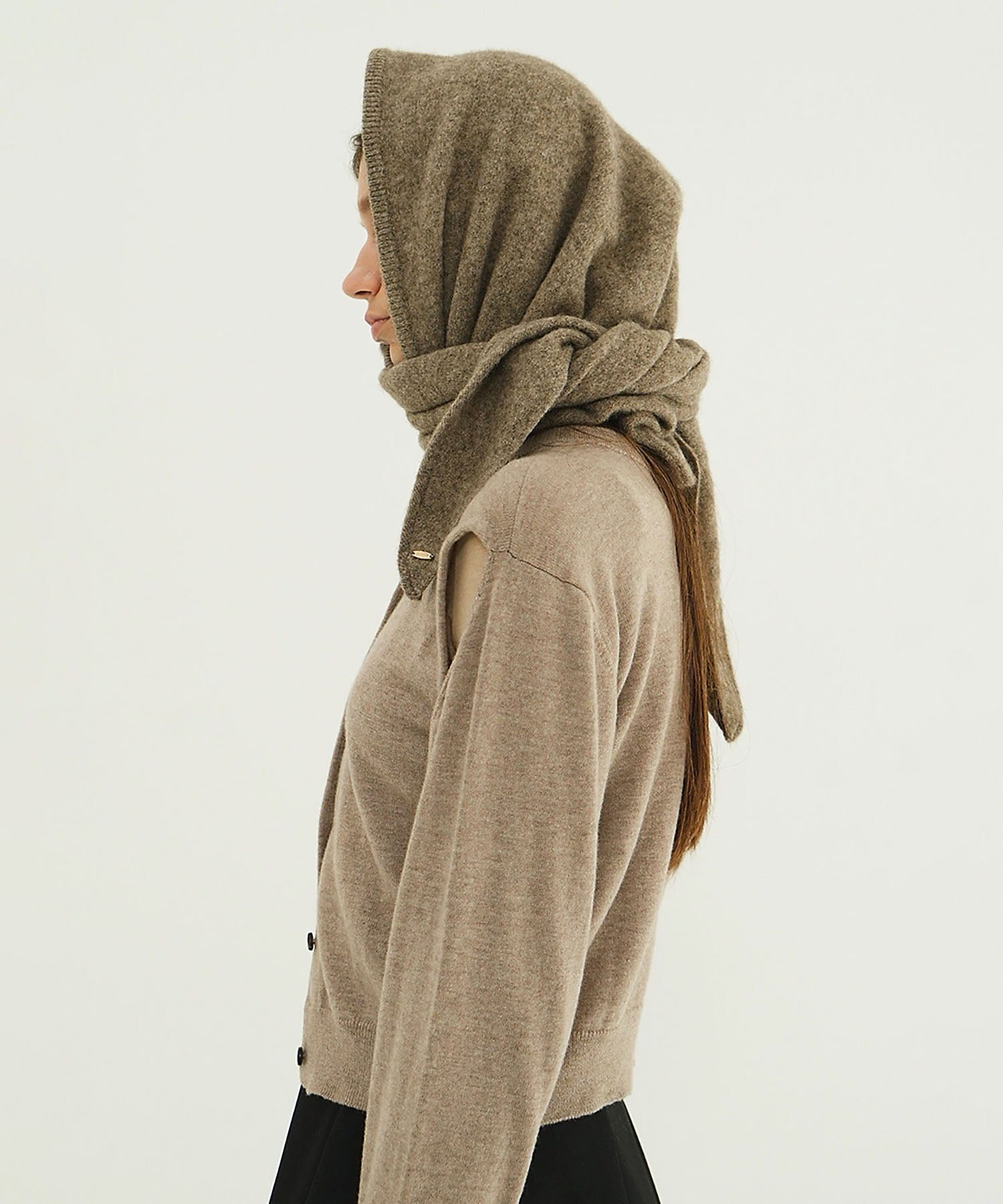 YAK KNIT TRIANGULAR STOLE 19136ー