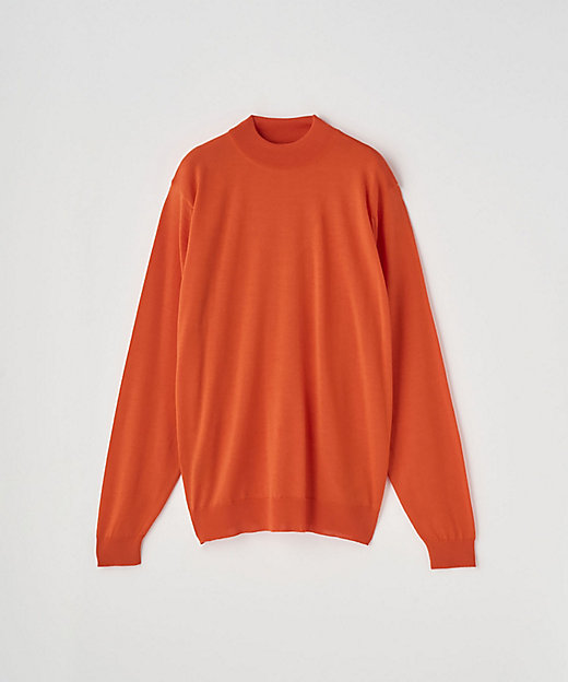 モックネック長袖ニットプルオーバー 30G MODERN FIT