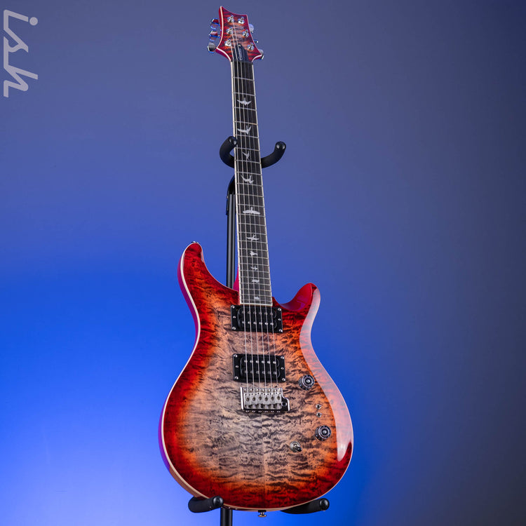 PRS SE Custom 24-08 Quilt Electric Guitar Charcoal Cherry Burst