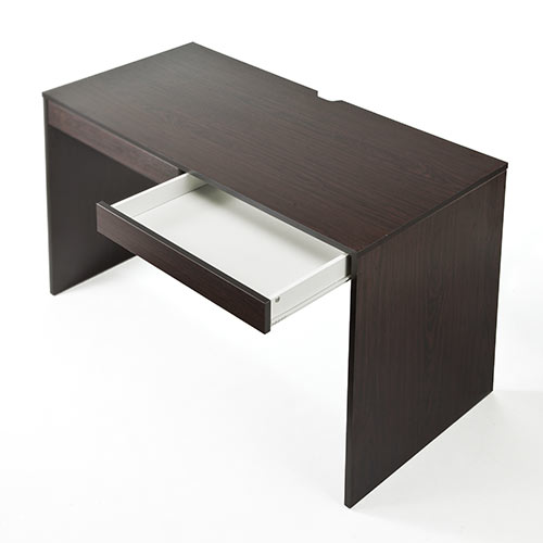 引き出し付きデスク 幅120cm 奥行60cm 高さ72cm ブラウン 100