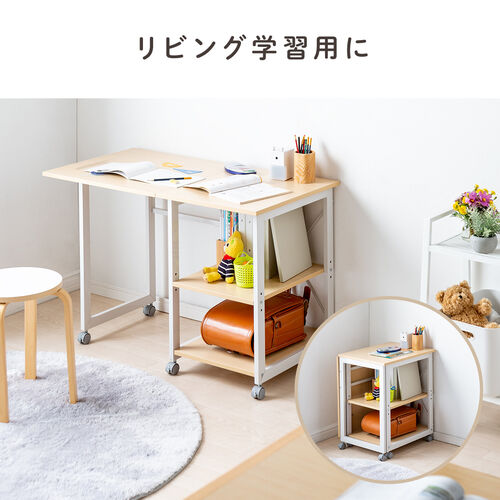 折りたたみデスク キャスター付き ライトブラウン 100-DESKN006LM