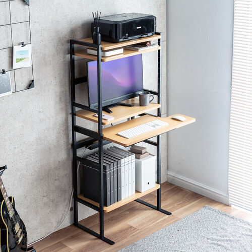 スリムパソコンラック 幅63.4cm キーボードスライダー マウステーブル