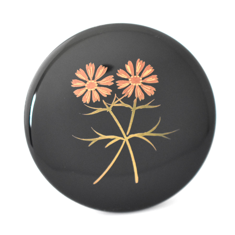 プチ手鏡 誕生花 【名入れサービス】巾着付 漆塗りコンパクトミラー