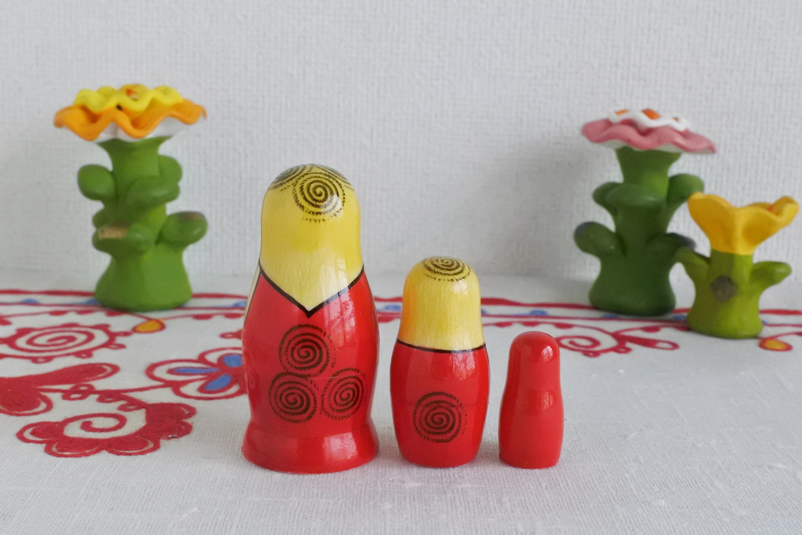 マトリョーシカ トラディショナル 3ピース セミョーノフ ロシア雑貨い