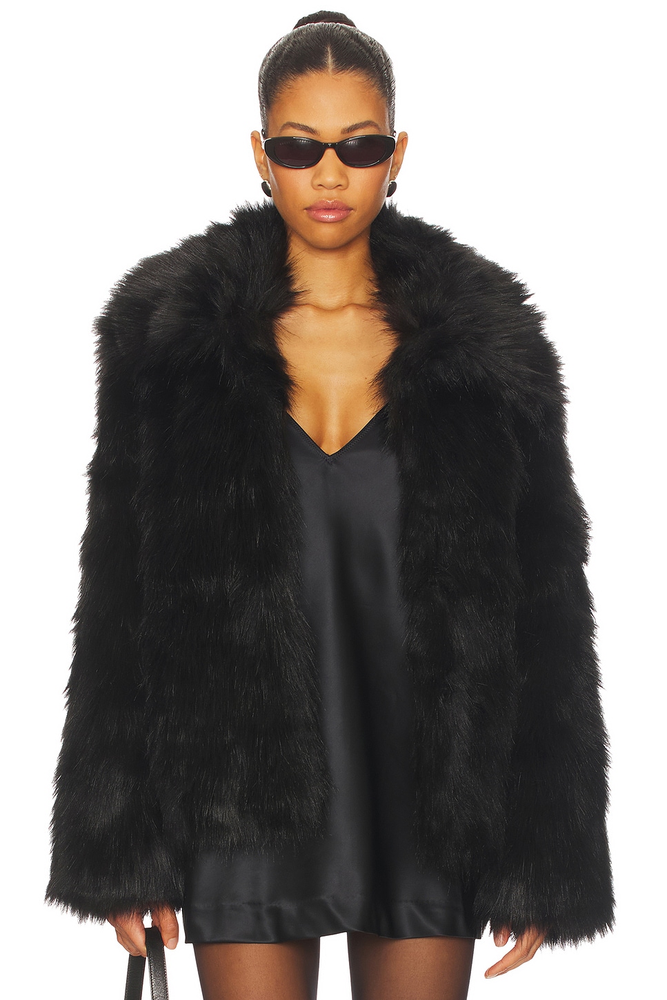 superdown Kennedy Faux Fur Coat in Black | REVOLVE