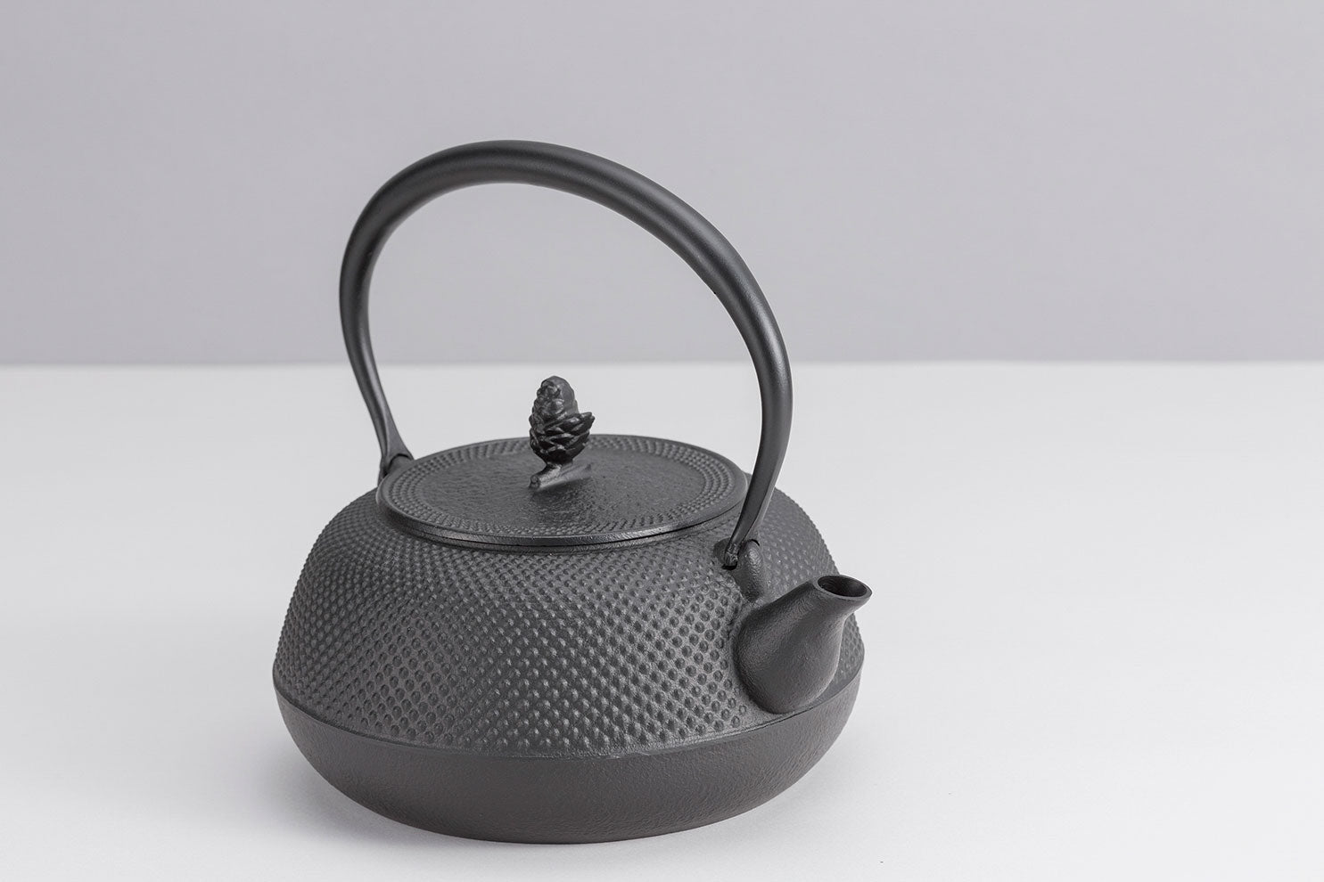 鉄瓶 18型平丸アラレIH対応(内面釜焼)