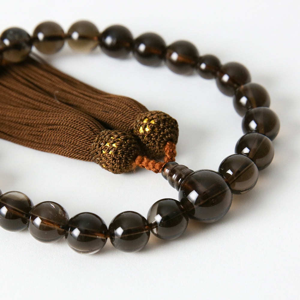 水晶念珠 数珠 念珠【女性用 水晶 ブルー水晶平合珠仕立 正絹房】 天然石 7mm玉