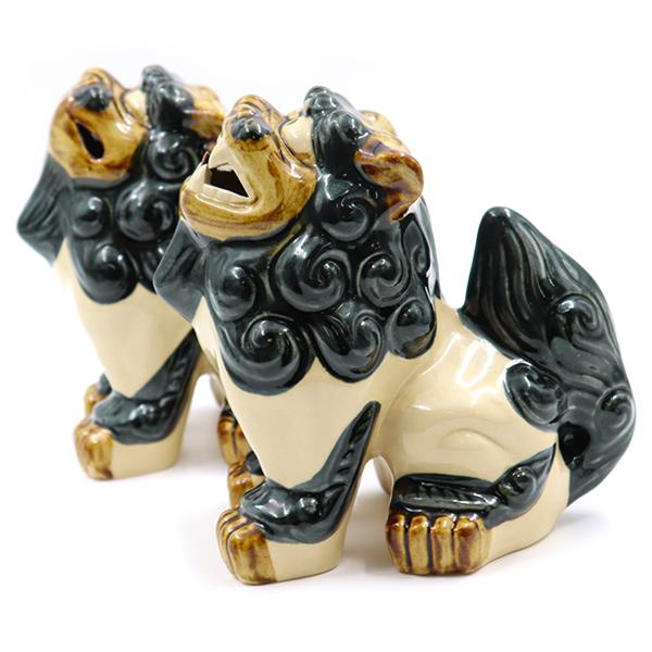 シーサー 琉球焼き（おかえりなさいシーサー） 立ち正面 上向き （大