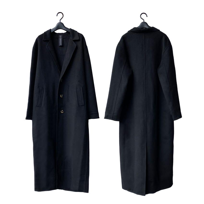 メンズ ロングコート シングル ブラック メンズファッション アウター