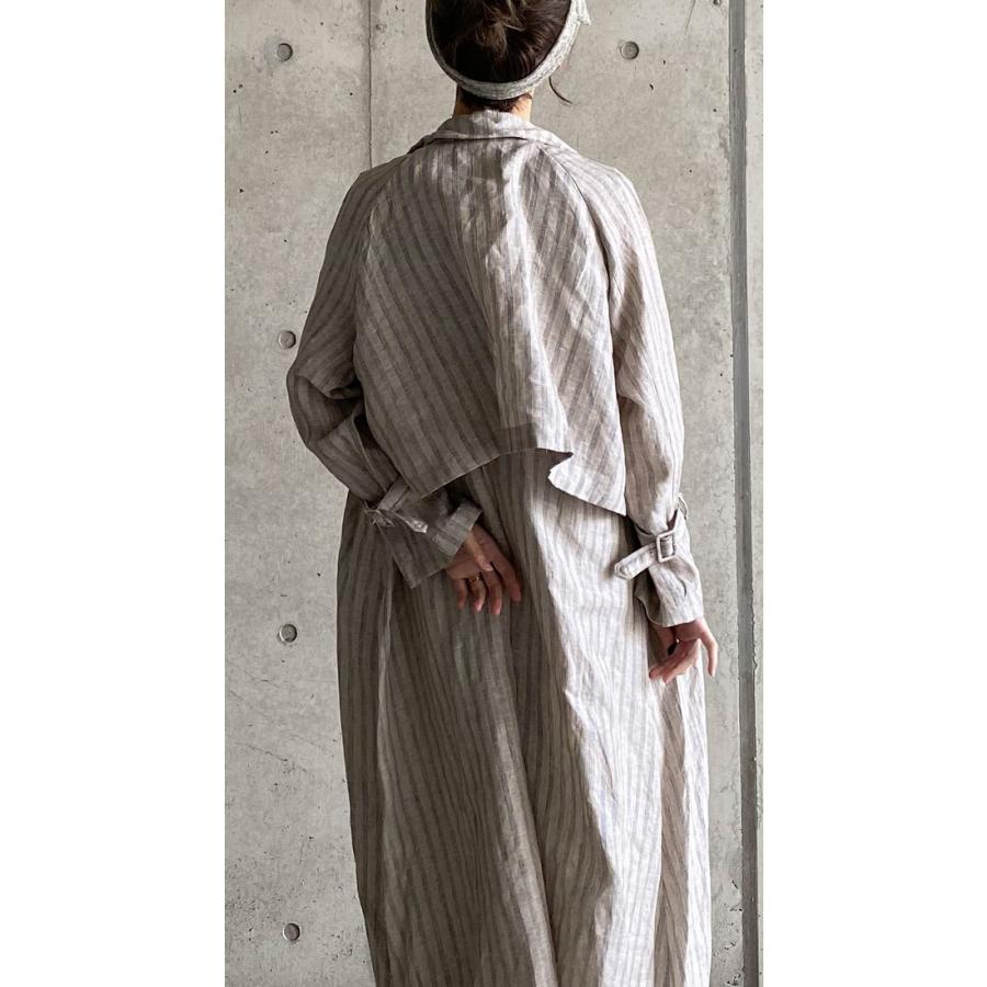 ≪セール開催!!3/4~3/11≫リンネル ストライプ コート トレンチ 羽織り