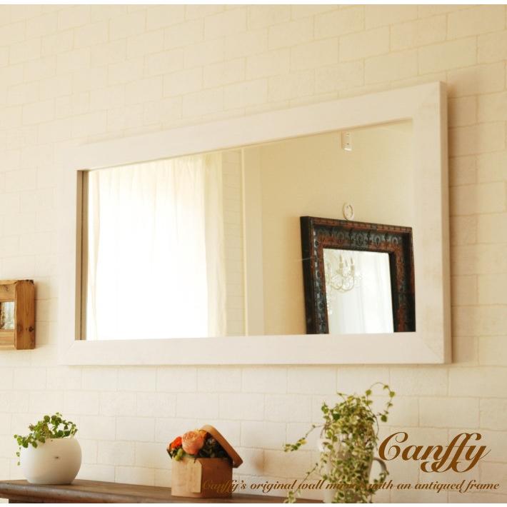 鏡 壁掛け ウォールミラー 白 日本製 おしゃれ 北欧 CAM-50×100WH