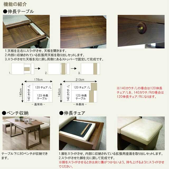 ダイニングテーブルセット リビングダイニングセット 4点セット 伸長式