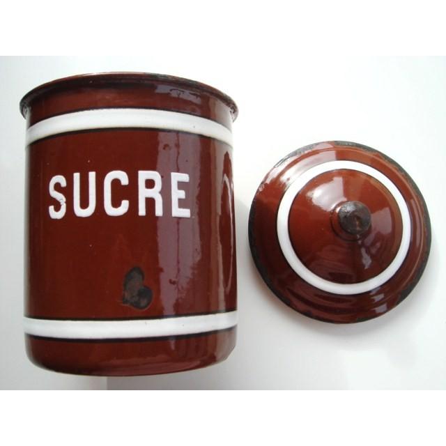 ホーローキャニスター 茶 3ピースセット A フランス アンティーク 保存