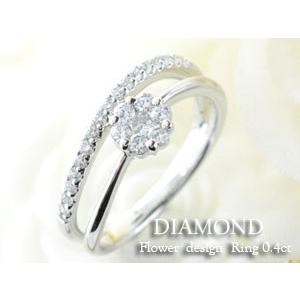 指輪 ピンキーリング プラチナ ダイヤモンド フラワー エタニティ