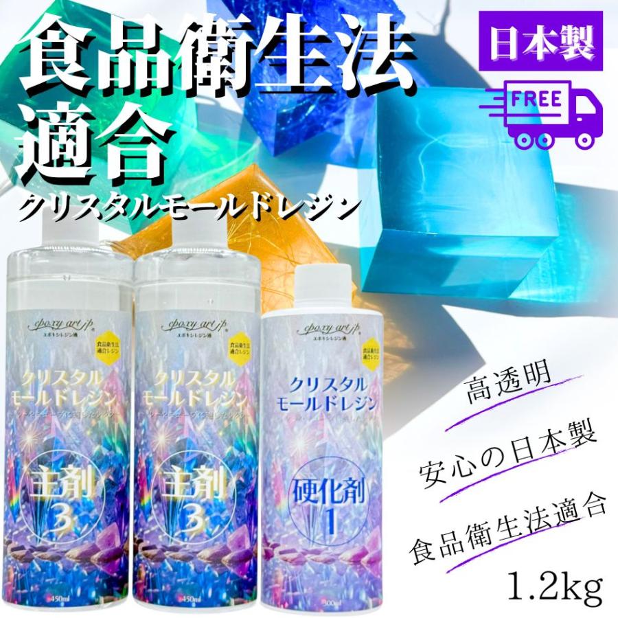 クリスタルモールドレジン1.2kg ノンVOC 泡抜け良好 臭いの少ない 高