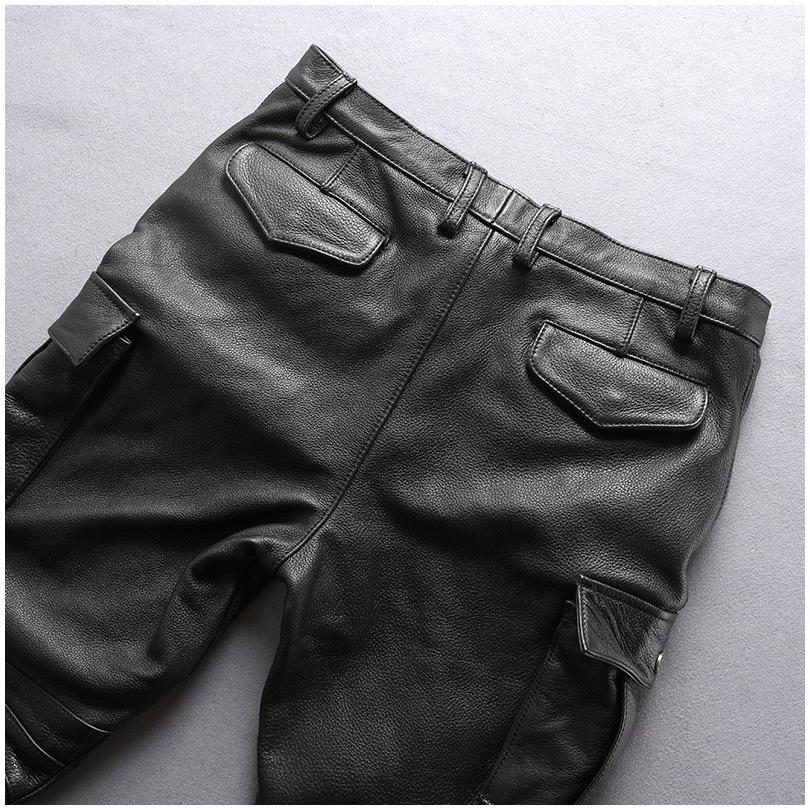 バイクレザーパンツ 本革バイクズボン 牛革ライダーウエア 男ズボン