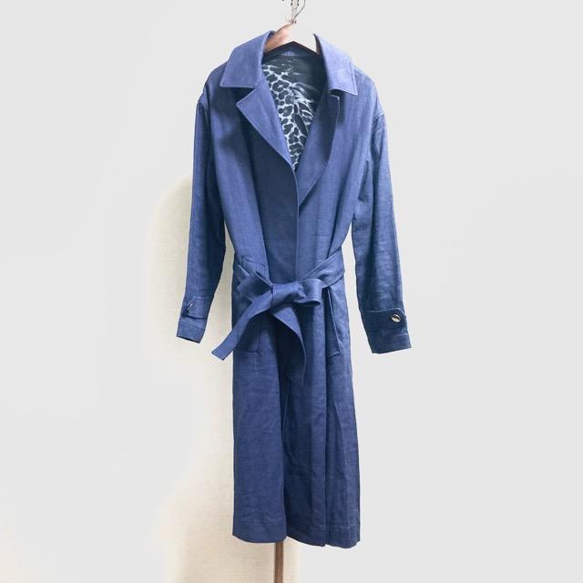 伊太利屋（Italiya） #snc イタリヤ コート 9 紺 麻混 アニマル ベルト