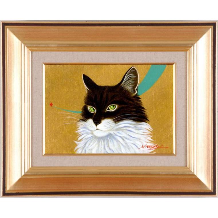 高橋伸子 バットニャン 猫 絵画 油絵 一点物 インテリア プレゼント